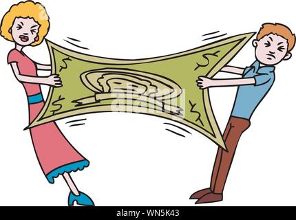 Couple makes dollar stretch Stock Vector