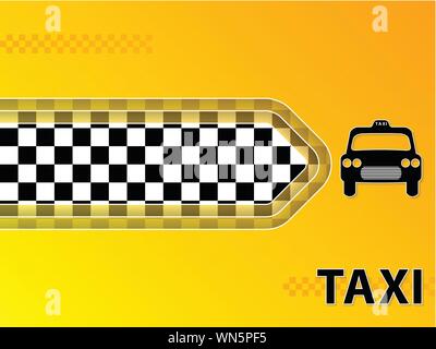 Taxi advertising background with cab and arrow Stock Vector