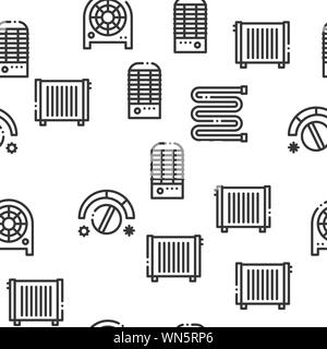 Heating And Cooling Seamless Pattern Vector Stock Vector