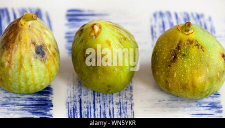 Three figs a isolated on white background Stock Photo