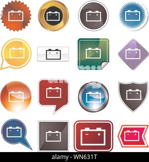 Battery icon set in black and white color. simple flat vector Stock ...