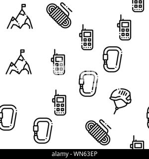 Alpinism Seamless Pattern Vector Stock Vector
