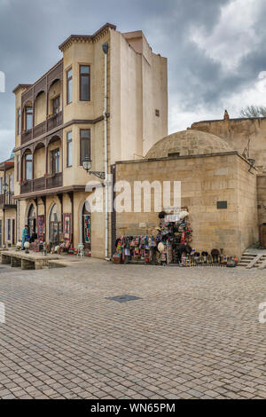 Street in Old City, Inner City, Baku, Azerbaijan Stock Photo