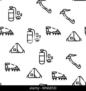 Alpinism Seamless Pattern Vector Stock Vector