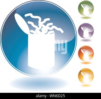 Worm Can Crystal Icon Stock Vector