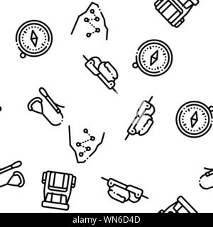 Alpinism Seamless Pattern Vector Stock Vector