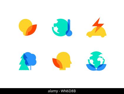 Eco lifestyle - flat design style icons set Stock Vector