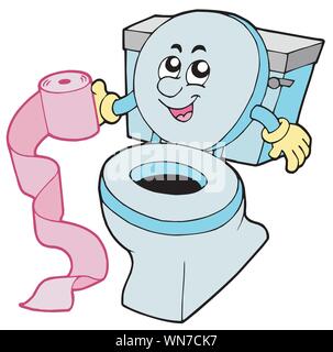 Cartoon toilet Stock Vector