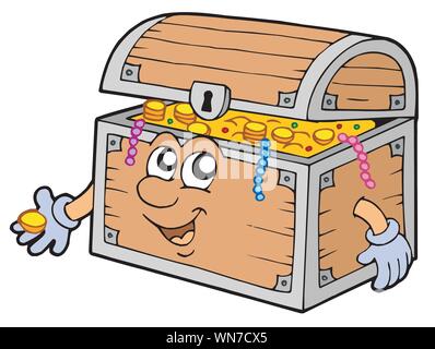 Cartoon treasure chest Stock Vector