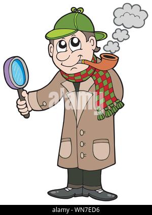 Cartoon detective Stock Vector