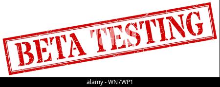 beta testing stamp. beta testing square grunge sign. beta testing Stock Vector
