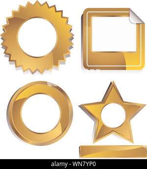 Gold Label Set Stock Vector