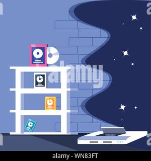 console of video games entertainment icons vector illustration design Stock Vector