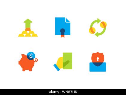 Business and finance - flat design style icons set Stock Vector
