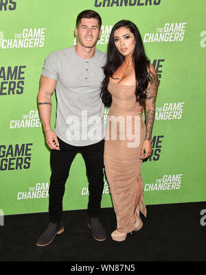 HOLLYWOOD, CA - SEPTEMBER 04: Nimai Delgado (L) and Bianca Taylor