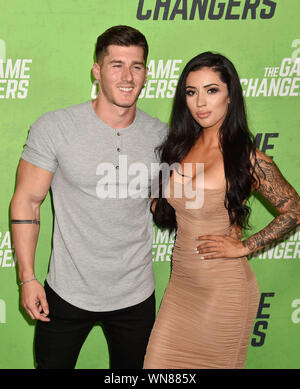 HOLLYWOOD, CA - SEPTEMBER 04: Nimai Delgado (L) and Bianca Taylor