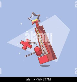 classic video game console of coins with boxing power vector illustration design Stock Vector