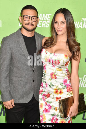 HOLLYWOOD, CA - SEPTEMBER 04: Cub Swanson (L) and Kenda Perez attend