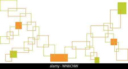Abstract vector illustration from rectangles and squares. Retro style. Isolated elements on a white background. Copy space for your text. Stock Vector