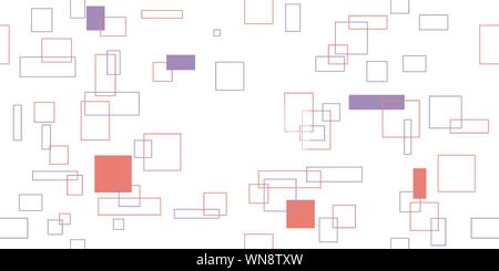 Seamless pattern from colored rectangles and squares. Vector illustration. Isolated elements on a white background. Stock Vector