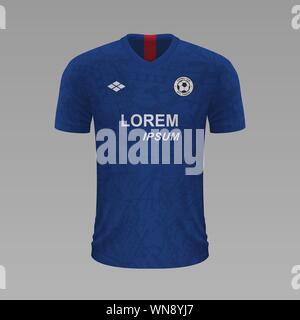 Realistic soccer shirt Chelsea 2020, jersey template for football kit. Vector illustration Stock Vector