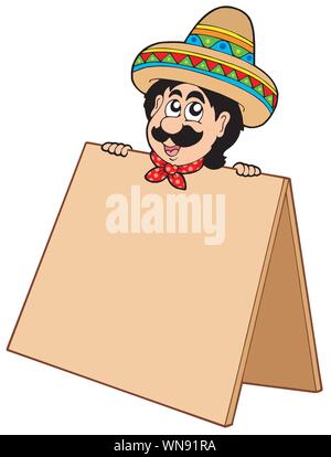 Mexican man with table Stock Vector