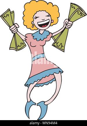 Making money - woman Stock Vector
