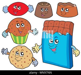 Chocolate sweets collection Stock Vector