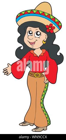 Cute Mexican girl Stock Vector