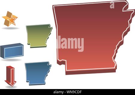 Arkansas 3D Stock Vector
