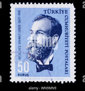 Turkey Postage Stamp - Recaizade Mahmut Ekrem (1847-1914) Stock Photo