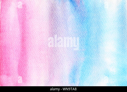 Bright with colorful watercolor stroke and spray on paper , Abstract background by hand drawn blue with purple and pink color  liquid drip Stock Photo