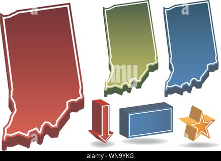 Indiana outline map set Stock Vector Image & Art - Alamy