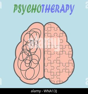 Left Right Human Brain hemispheres icon. Brain sign design template for Neuroscience Medicine. Left and right brain functions. Creative analytical bra Stock Vector
