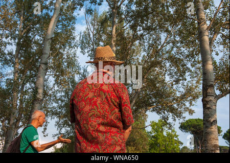 'Forest bathing', bioenergetic experience with Marco Nieri. Villa Ada park, Rome. Italy. Stock Photo