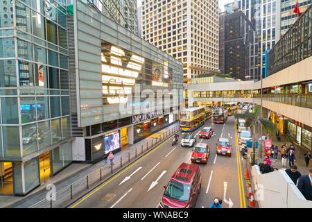 HONG KONG, CHINA - CIRCA JANUARY, 2019: Emporio Armani store in Central on Hong Kong Island in the evening. Stock Photo