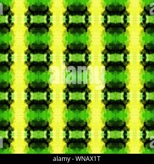 seamless vintage pattern with green yellow, moderate green and very dark green colors. repeating background illustration can be used for wallpaper, cr Stock Photo