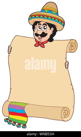 Mexican man with scroll Stock Vector