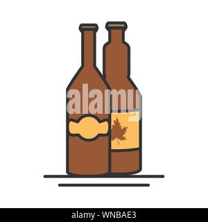 Bottles Beers Oktoberfest Festival Seal Vector Illustration Design 