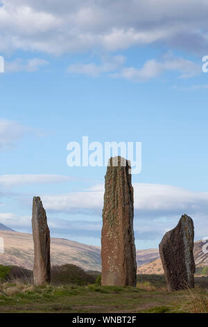 machrie moor standing stones in arran Stock Photo