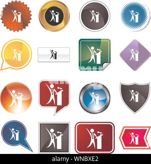 Podium Businessman Variety Set Stock Vector