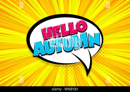 Hello october comic book bubble Stock Vector Images - Alamy