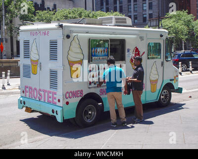 New York, USA - June 18, 2016 - Track selling ice creams in a street of New York Stock Photo