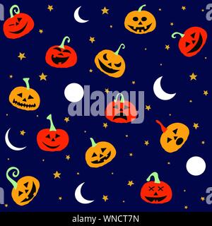 Halloween seamless patterns. Holiday design. Stock Vector