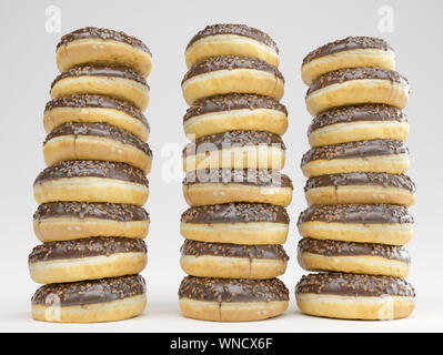Pile of donuts on white background - 3D Rendering Stock Photo - Alamy