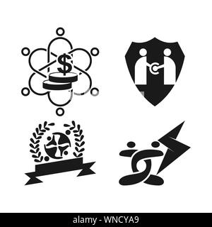 Commitment Teamwork Together Business Black Logo Illustration Vector Stock Vector