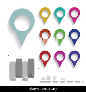 Map pin color set Stock Vector