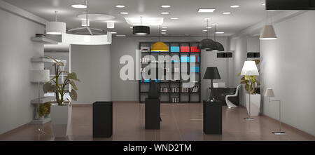 exhibition hall, interior visualization, 3D illustration Stock Photo ...
