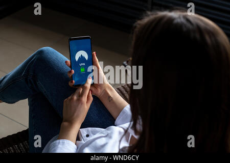 Personal data can be secured from the unwanted eyes with a VPN Stock Photo