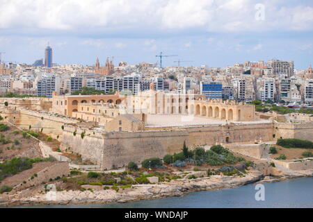 The view of Fort Manoel from Valletta. Stock Photo